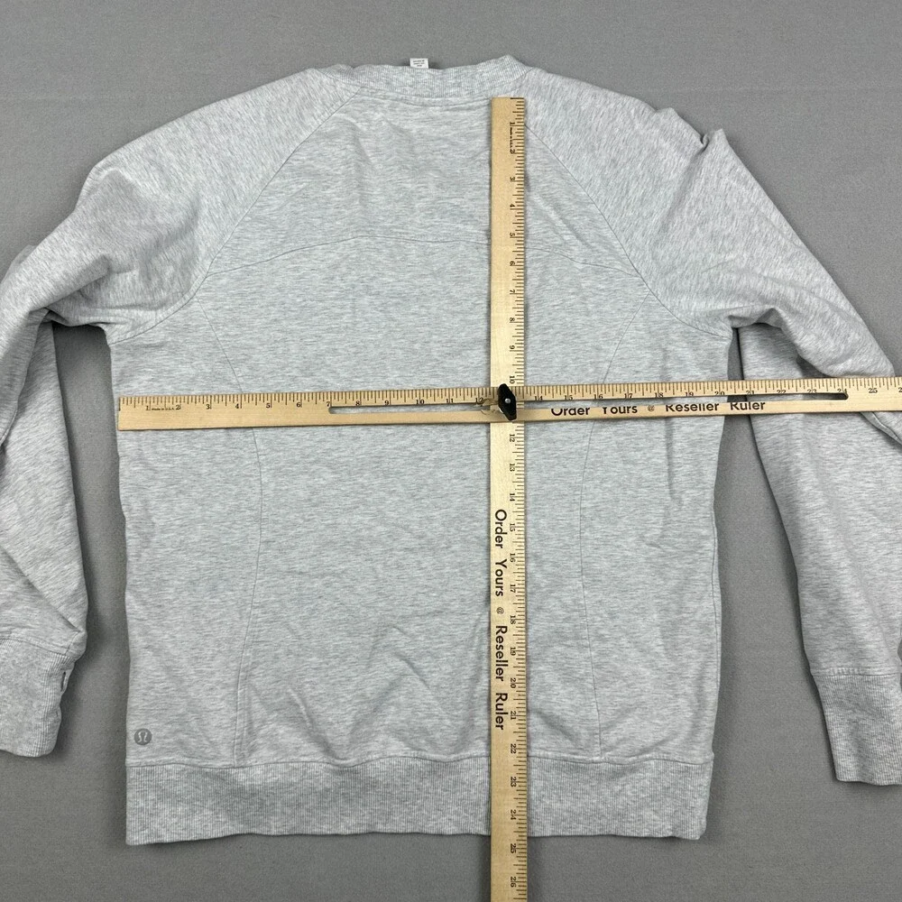 Lululemon Sweatshirt Women 12 Core Light Gray Scuba Crew Pullover Sweater Pocket